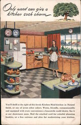 Kitchen Maid Kitchens, Natural Wood Finish Postcard