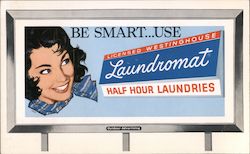 Be Smart, Use Licensed Westinghouse Laundromat Half Hour Laundries Postcard