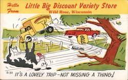 Little Big Discount Variety Store Wild Rose, WI Postcard Postcard Postcard