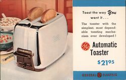 General Electric Automatic Toaster Advertising Postcard Postcard Postcard