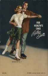 For Health's Sake Roller Skate Postcard