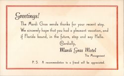 Greetings from Mardi Gras Motel Postcard