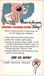 Drive in for your spring change-over today Texaco Advertising Postcard Postcard Postcard