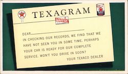 Texaco In Checking Our Records, We Find That We Have Not Seen You In Some Time Advertising Postcard Postcard Postcard