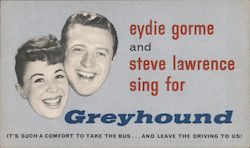 Eydie Gorme and Steve Lawrence Sing for Greyhound Performers & Groups Postcard Postcard Postcard