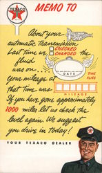 Texaco Dealer Memo Postcard