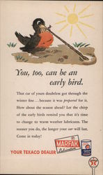 You Too, Can Be An Early Bird Robin Pulling a Worm Advertising Postcard Postcard Postcard