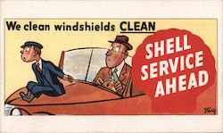 We Clean Windshields Clean Shell Service Ahead Advertising Postcard Postcard Postcard