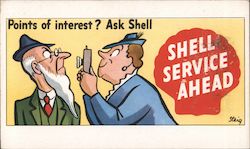 Point of Interest? Ask Shell. Shell Service Ahead Postcard