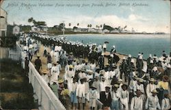 British Honduras Volunteer Force returning from Parade Postcard