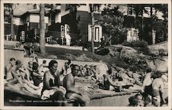 Bathing Beach, Summer Hotel, Salt Sea Baths Postcard