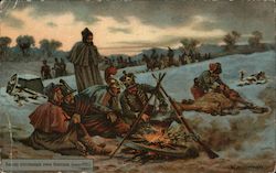 Bivouac of the Retreating Armenians of Napoleon War of 1812 Russia Postcard Postcard Postcard