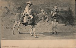 Indios with donkey Guatemala Central America Postcard Postcard Postcard