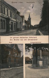 Main Road, Post, War Memorial - Ein Brome nur am Ohrestrand! Germany Postcard Postcard Postcard