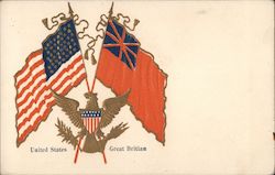 United States Great Britain Flags Postcard Postcard Postcard