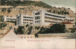 Military Hospital from N.W. Gibraltar Spain Postcard Postcard Postcard