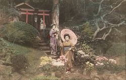 Japanese Women, Parasol, Geishas? Postcard