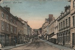 Looking Along High Street Postcard