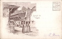 Groupe de Chalets. Postcard