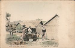 Burmese village Burma Southeast Asia Postcard Postcard Postcard