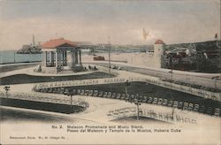 Malecon Promenade and Music Stand Postcard