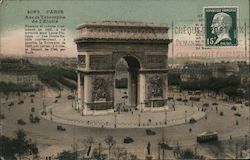 Arc de Triomphe, (Place) de l'Étoile Paris, France Postcard Postcard Postcard