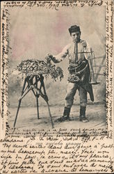 Fruit Seller with Scale Postcard