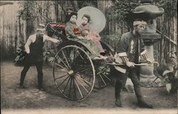 Women (Geisha's?) in Rickshaw Postcard