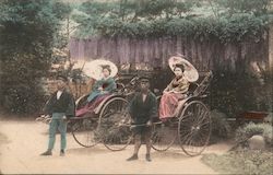 Women in Rickshaws Postcard