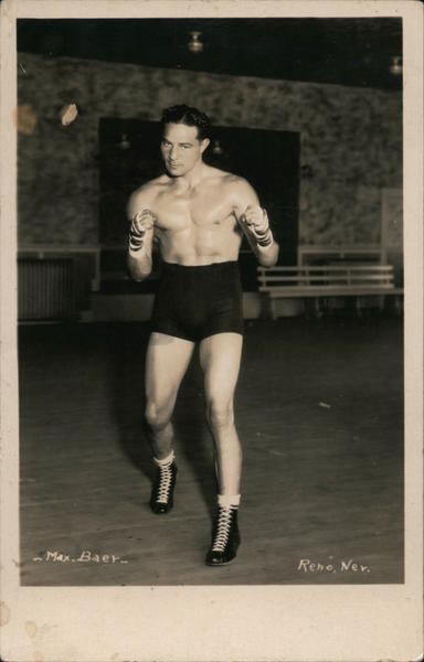 Boxer Max Baer Reno Nv Boxing Postcard