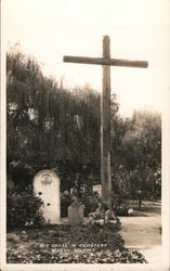 Old Cross In Cemetery Mission Cemetery Mission Dolores Postcard