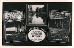 Greetings from Hunter's Shorewood Cottages on Lost Lake Sayner, WI Postcard Postcard Postcard