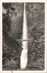 Multnomah Falls and Benson Bridge Oregon Postcard Postcard Postcard