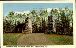 Gateway To Split Rock Lodge, Pocono Mts. Postcard