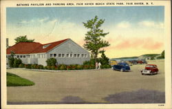 Bathing Pavilion And Parking Area, Fair Haven Beach State Park New York Postcard Postcard