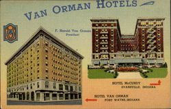 Van Orman Hotels Fort Wayne, IN Postcard Postcard