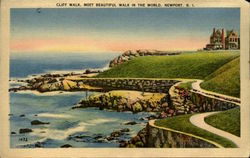 Cliff Walk Newport, RI Postcard Postcard