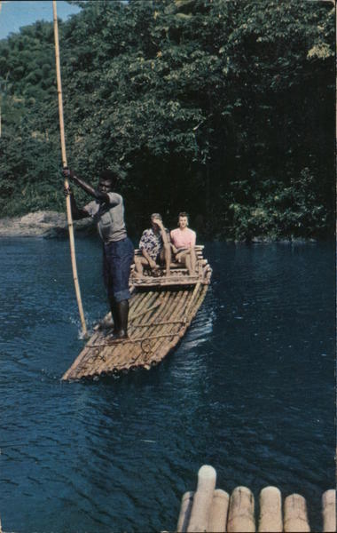 Rafting On The Rio Grande British West Indies Jamaica Postcard