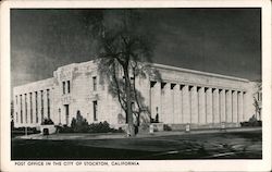 Post Office in the City of Stockton, California Postcard