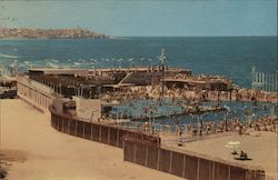 Swimming Pool on the Sea Shore Postcard