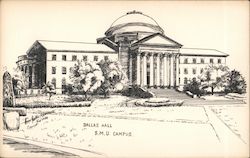 Dallas Hall, S.M.U. Campus Texas Postcard Postcard Postcard