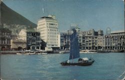 View from the harbour of the water-front, Victoria Island. Postcard