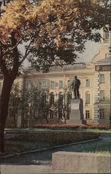 Statue of V. I. Lenin in front of the Nevsky Machine-building Plant Leningrad, Russia Postcard Postcard Postcard