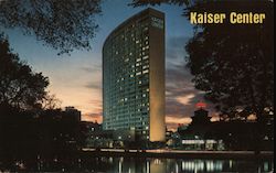 Night View of the Kaiser Center and Lake Merritt Oakland, CA Postcard Postcard Postcard