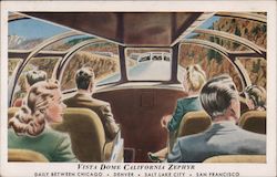 Vista Dome California Zephyr Postcard