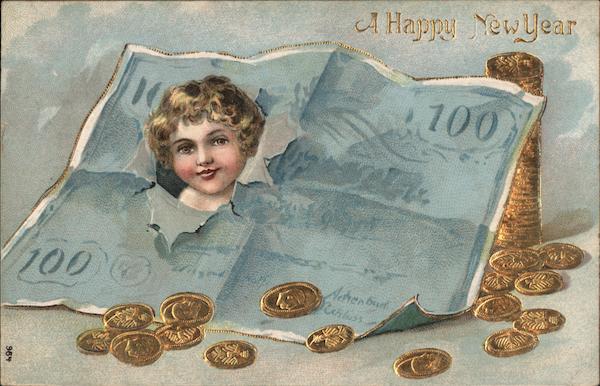 A Happy New Year New Year's Postcard