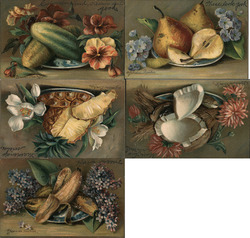 Set of 5: Series 151 Still Life Postcard Postcard Postcard