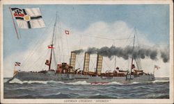 German Cruiser "Bremen" Steamers Postcard Postcard Postcard