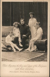 Their Majesties the King and Queen of the Belgians with their children Postcard