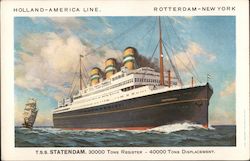 T.SS.Statendam, 30000 Tons Rgister - 40000 Tons Displacement Postcard